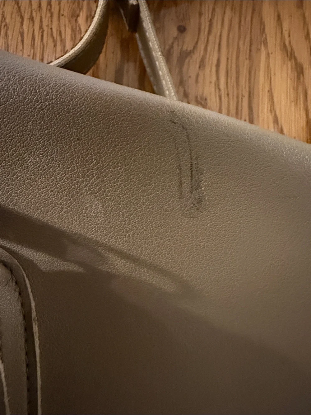 Taupe Women's Backpack with Gold Ring Accent by